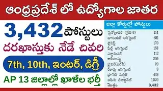 ఆంధ్రప్రదేశ్ లో ఉద్యోగాల జాతర || 3,432 పోస్టుల దరఖాస్తుకు నేడే చివరి, త్వరపడండి || AP Govt Jobs 2022