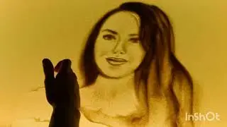 Портрет для Настеньки нарисованный  песком 🥰
