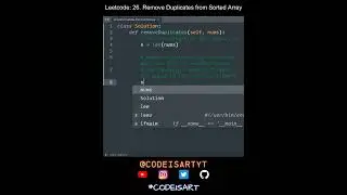 Leetcode 26. Remove Duplicates from Sorted Array in Python | Python Leetcode | Python Code Tutorial