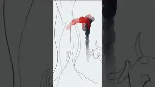 Digital watercolor painting with Rebelle software #shorts #short