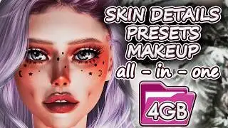 🌙 The Sims 4 Female Male Kids Realistic skin details, presets, makeup cc folder +3GB 💎