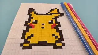 PIXEL ART - Comment dessiner Pikachu - How to draw Pikachu