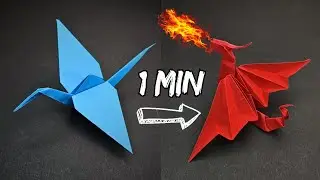 Origami DRAGON from a traditional CRANE tutorial