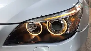 BMW E60 Установка biled линз Aozoom Kamiso A9 
