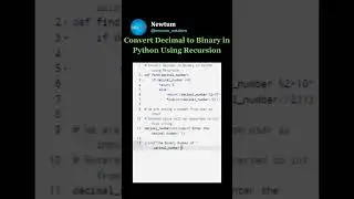 Convert Decimal to Binary in Python using recursion ... 