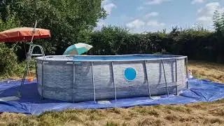 Bestway Power Steel Swim Vista Series Pool Kit Complet Ovale avec Filtre à Sable - piscine hors-sol