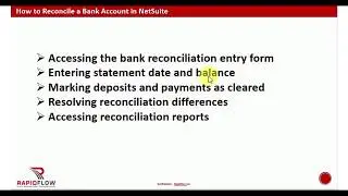 Reconcile Bank Account In Oracle NetSuite