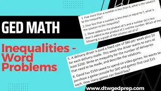 GED Math - Inequalities Word Problems