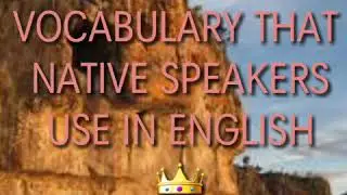 VOCABULARY THAT NATIVE SPEAKERS USE IN ENGLISH