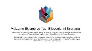 OpenStudio Temel Eğitimi 02 - Malzeme Ekleme ve Yapı Bileşenlerini Sıralama