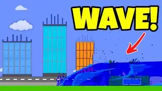 Actual Realistic Tsunami Simulator! | Algodoo Destruction
