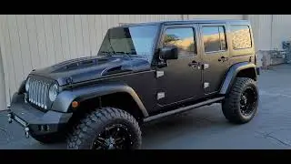 Jeep wrangler wrapped in Satin Black