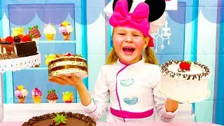 Alice pretends to play Bakery 