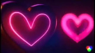 Neon light hearts video background. Romantic video background. love. romance.