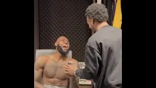 LeBron James in locker room with Bronny & Bryce after breaking scoring record