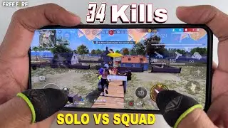 poco x6 pro gaming phone free fire gameplay solo vs squad full map with 3 finger handcam