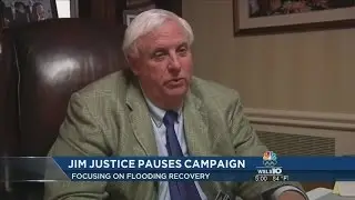 Justice pausing gubernatorial campaign to focus on WV flood victims