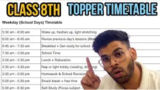 📚 Class 8 Topper Timetable | Daily Routine for Class 8 Students | Study Plan to Score 95%+ 🏆