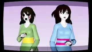 「MMD || Undertale」Upside down MEME - Frisk and Chara