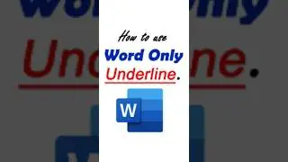 How to set word only underline in Microsoft Word? ! MICROSOFT WORD TIPS AND TRICKS