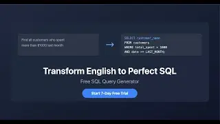 Get PERFECT SQL Queries in Just 5 Minutes with AI2SQL Free SQL Query Generator