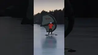 Speed passes on the ice wingskate.  #wingfoiling #adrenalinerush #sailing