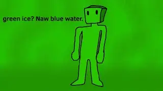 Green ice? Naw, blue water.