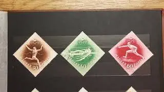Album with sports stamps