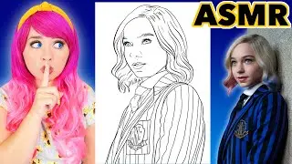 ASMR Coloring Enid Sinclair from Wednesday | Calming ASMR Coloring for Relaxation & Stress-Relief