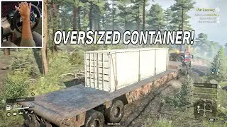 Oversized Container Delivery - SnowRunner Gameplay | Logitech G29 Steering Wheel