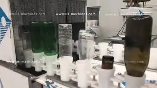 Semi automatic long conveyor glass bottle plastic jar rotary washing cleaning machine