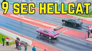 9 second hellcat challenger drag race