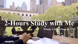 2 HOURS Study with me Cafe| Coffee Shop Ambiance| Background noise| Fire Sound| 4k| Mindful Studying