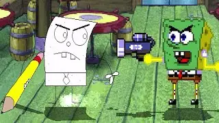 Abrasive Spongebob VS Spongebob | Doodlebob | Cartoons Fights | FUNNY GAMING