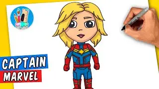 HOW TO DRAW CAPTAIN MARVEL - Easy Step by Step