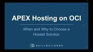 Oracle APEX Hosting on OCI