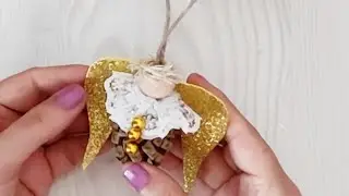 How to make a cheap and easy Christmas angel from pine cones 