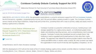 XYO  & Coinbase Pro Custody Listing 2021 Explained!