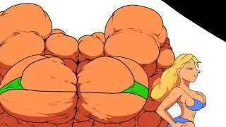 Big, Bigger, Biggest (Extreme Female Muscle Growth Animation)