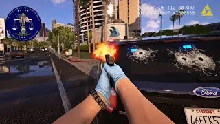 [NO COMMENTARY] 4K GTA V LSPDFR - SHOTS FIRED, HIGHWAY CHASE & ARMED CAR CHASE!