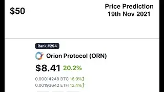 Orion Protocol (ORN) coin price prediction.  November 19th 2021.