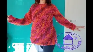 Maglione Diagonale ai ferri lineari 1 Parte