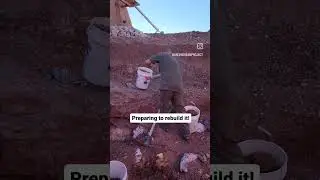 Digging Out Our Collapsed Earthbag Root Cellar #shorts #offgrid