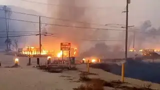 Topanga Beach burns in the Palisades Fire, 1/7/25