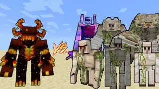 Mutant Nether Warden VS All Iron Golems in Minecraft - Minecraft mob battle