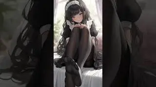 Black stockings maid girls