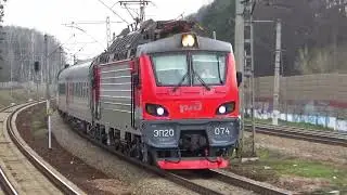 Электровоз ЭП20-074 с пассажирским поездом № 108 Москва - Вологда