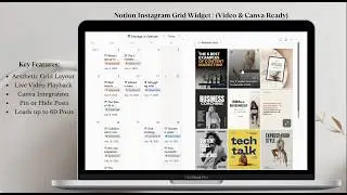 Notion Instagram Grid Widget | The Ultimate Visual Feed (Video & Canva Ready)