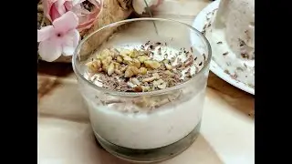 ЖЕЛЕЙНЫЙ ДЕСЕРТ ИЗ СМЕТАНЫ С ГРЕЦКИМИ ОРЕХАМИ /SOUR CREAM DESSERT WITH WALNUTS