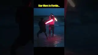 12-Second Lightsaber Battle on the Beach! [VFX Test] 